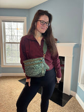 Load image into Gallery viewer, The Roni Nylon Crossbody - Animal Print Dark Green
