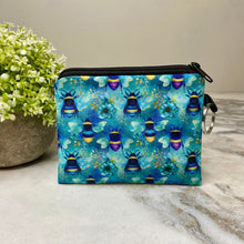 Load image into Gallery viewer, Mini Pouch - Teal Floral Bee
