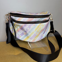 Load image into Gallery viewer, The Roni Nylon Crossbody - Pastel Stripe Daisy Floral
