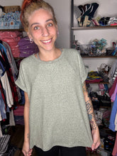 Load image into Gallery viewer, Melange Rolled Sleeve Tee
