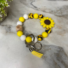 Load image into Gallery viewer, Silicone Bracelet Keychain - Sunflower Yellow

