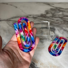 Load image into Gallery viewer, Jumbo Paperclip - Glitter Tie Dye - PREORDER

