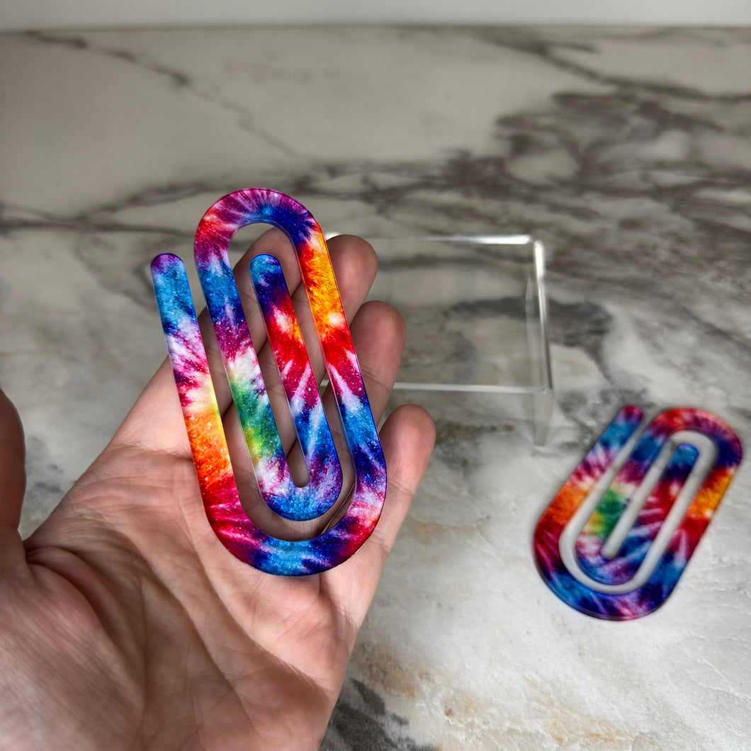 Jumbo Paperclip - Glitter Tie Dye - PREORDER