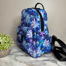 Load image into Gallery viewer, Mini Backpack - Christmas Blue Purple Snowflake
