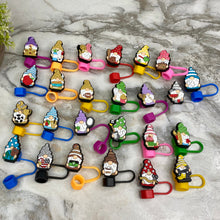 Load image into Gallery viewer, Silicone Straw Toppers Tumbler - Gnome Mix
