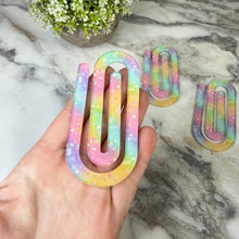 Load image into Gallery viewer, Jumbo Paperclip - Pastel Rainbow Glitter Heart
