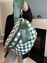 Load image into Gallery viewer, The Roni Nylon Crossbody - Checkered Dark Green - PREORDER
