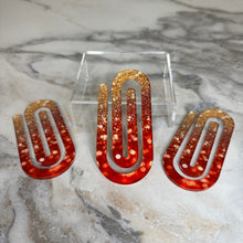 Load image into Gallery viewer, Jumbo Paperclip - Red Gold Ombre Glitter - PREORDER
