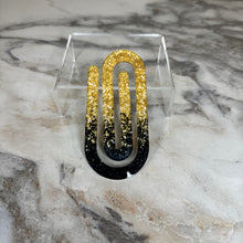 Load image into Gallery viewer, Jumbo Paperclip - Black &amp; Gold Glitter - PREORDER
