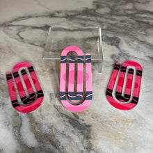 Load image into Gallery viewer, Jumbo Paperclip - Hot Pink Crayon - PREORDER
