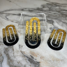 Load image into Gallery viewer, Jumbo Paperclip - Black &amp; Gold Glitter - PREORDER
