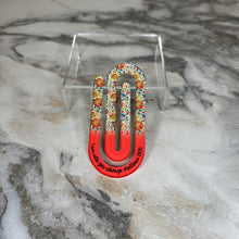 Load image into Gallery viewer, Jumbo Paperclip - Coral Religious Floral
