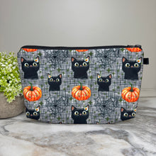 Load image into Gallery viewer, Pouch - Halloween Fall - Black Cat Daisy Pumpkin
