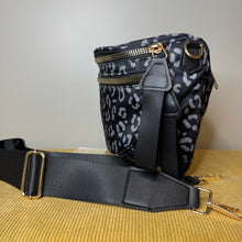 Load image into Gallery viewer, Roni - Nylon Crossbody - Black &amp; Grey Animal - PREORDER
