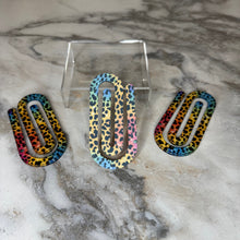 Load image into Gallery viewer, Jumbo Paperclip - Yellow Blue Pink Animal Print
