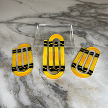Load image into Gallery viewer, Jumbo Paperclip - Yellow Crayon - PREORDER
