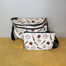 Load image into Gallery viewer, The Roni Nylon Crossbody - Baseball on White
