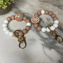 Load image into Gallery viewer, Silicone Bracelet Keychain - Mom Adult Fuck - Beige
