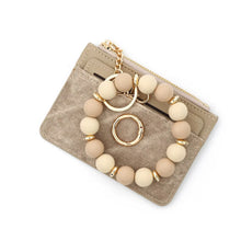 Load image into Gallery viewer, Denim Suede Bracelet Keychain &amp; Card Holder Wallet - PREORDER
