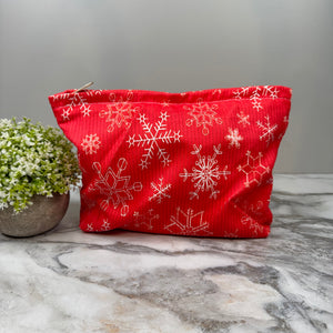 Corduroy Zip Pouch - Christmas