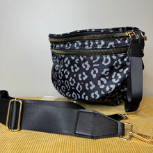 Load image into Gallery viewer, Roni - Nylon Crossbody - Black &amp; Grey Animal - PREORDER
