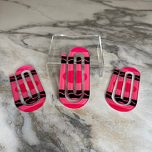 Load image into Gallery viewer, Jumbo Paperclip - Hot Pink Crayon - PREORDER
