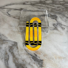 Load image into Gallery viewer, Jumbo Paperclip - Yellow Crayon - PREORDER
