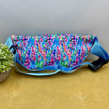 Load image into Gallery viewer, Fanny Pack Waist Bag - Blue Watercolor Floral
