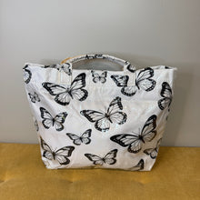 Load image into Gallery viewer, April Vinyl Tote Bag - Black + White Butterfly
