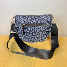 Load image into Gallery viewer, The Roni Nylon Crossbody - Black &amp; Grey Animal
