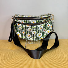 Load image into Gallery viewer, The Roni Nylon Crossbody - Green Gingham Daisy Floral
