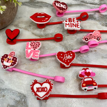 Load image into Gallery viewer, Silicone Straw Toppers Tumbler - Valentine’s Day
