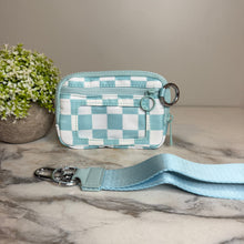 Load image into Gallery viewer, Rue - Nylon Wristlet Wallet - Aqua Check
