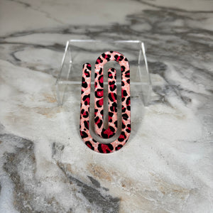 Jumbo Paperclip - Pink Animal Print - PREORDER