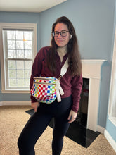 Load image into Gallery viewer, The Roni Nylon Crossbody - Checkered Colorful White

