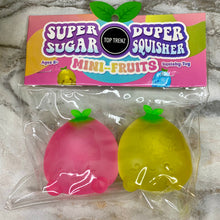 Load image into Gallery viewer, Super Duper Sugar Squisher Toy - Mini Fruits 2 Pack
