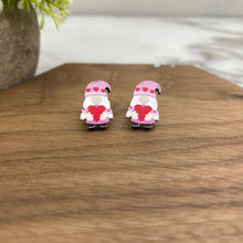 Load image into Gallery viewer, Wooden Stud Earrings - Valentine’s Day - #15
