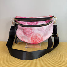Load image into Gallery viewer, The Roni Nylon Crossbody - Pink Purple Ombré Roses
