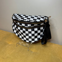 Load image into Gallery viewer, The Roni Nylon Crossbody - Checkered Black &amp; White
