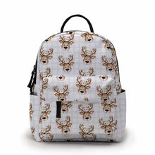 Load image into Gallery viewer, Mini Backpack - Christmas - Plaid Reindeer
