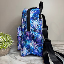 Load image into Gallery viewer, Mini Backpack - Christmas Blue Purple Snowflake
