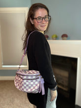 Load image into Gallery viewer, Roni - Checkered - Nylon Crossbody - Light Purple
