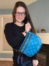 Load image into Gallery viewer, The Roni Nylon Crossbody - Dark Blue Hearts
