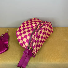 Load image into Gallery viewer, The Roni Nylon Crossbody - Checkered Pink &amp; Creamsicle
