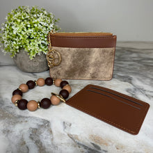 Load image into Gallery viewer, Denim Suede Bracelet Keychain &amp; Card Holder Wallet - PREORDER
