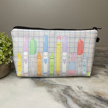 Load image into Gallery viewer, Pouch - Writing Utensils Markers on Grey Teacher
