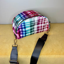Load image into Gallery viewer, The Roni Nylon Crossbody - Plaid Ombre White
