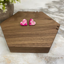 Load image into Gallery viewer, Wooden Stud Earrings - Valentine’s Day - #5
