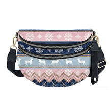 Load image into Gallery viewer, The Roni Nylon Crossbody - Christmas Snowflake Blue Pink
