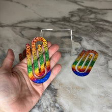Load image into Gallery viewer, Jumbo Paperclip - Rainbow Glitter - PREORDER
